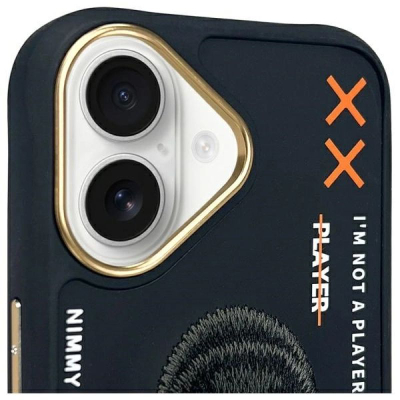 Kapak telefoni Nimmy Cool&amp;Cute 2.0 Monkey për iPhone 16 6.1", hardcase TPU PC, i zi