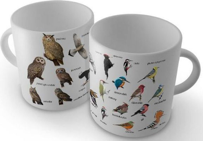 Filxhan porcelani Soliton Birds of Poland, edukativ, shumëngjyrësh, i bardhë