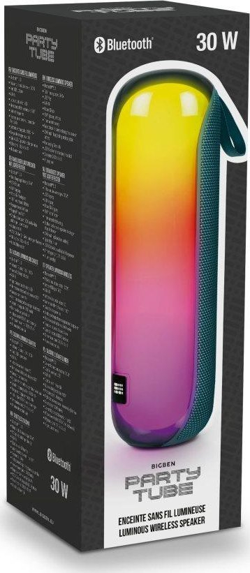 Звучник Bigben PARTY Tube, 30W, Bluetooth 5.3, со шарени LED светла