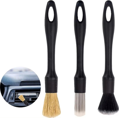Set furçash për detailing makine, 3 copë, fibra najloni, plastik