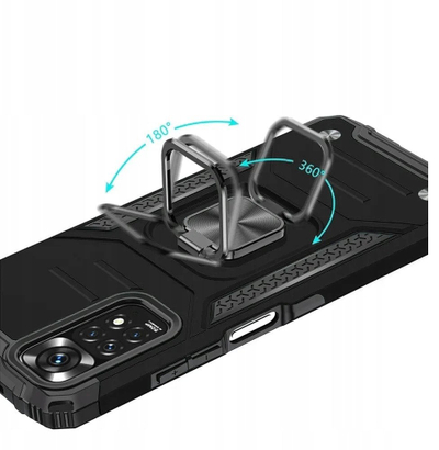 Futrollë telefoni OEM NITRO për Samsung A17 / Oppo A17k, me unazë magnetike, e zezë