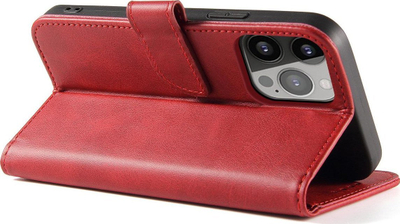 Kapak portofol për Samsung Galaxy S23, magnetik, lëkurë eco, i kuq