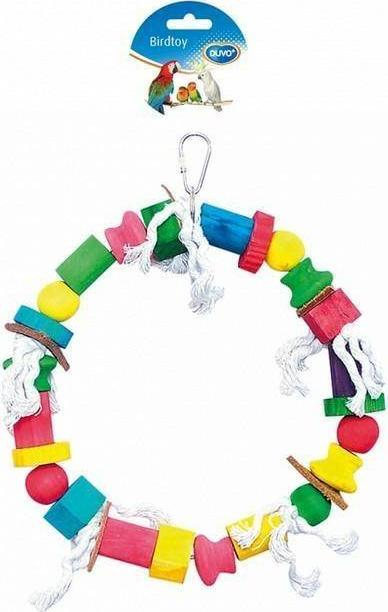 Lodër për zogj Duvo+ Colored Ring 4745014, unazë druri 30cm, me shumë ngjyra