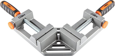 Kapës këndor i dyfishtë Neo Tools Corner Clamp, alumini, dorez ergonomike, gri