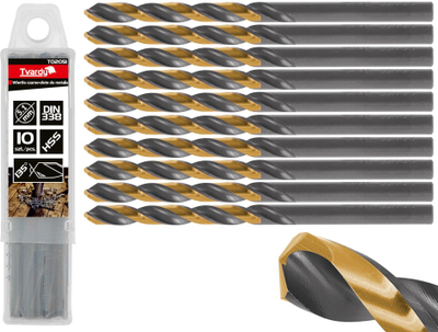 Spirale për metal Tvardy HSS, 5.10 mm, veshje TiN, e zezë me ari