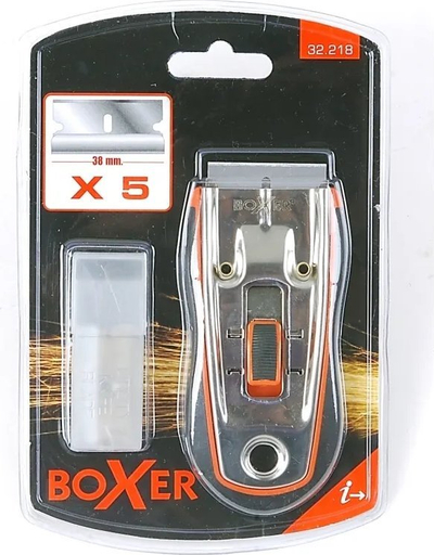 Shpues ngjitësish Boxer Scraper, teh i rregullueshëm 38 mm, 5 tehe zëvendësuese