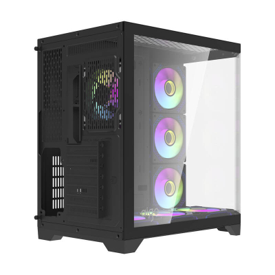 Kuti kompjuteri DarkFlash FT418 Pro, ATX MIDI Tower, 7 ventilatorë ARGB, e zezë