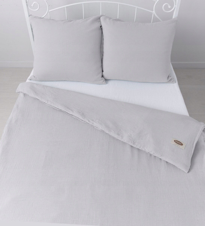 Сет навлака за јорган Muslin Bedding, 220x200 cm, премиум памук, сива