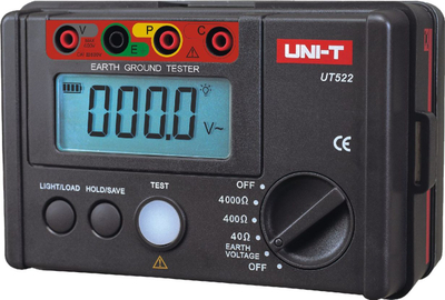 Matës rezistence tokëzimi Uni-T UT522, deri 4000 Ohm, 400 V, i kuq