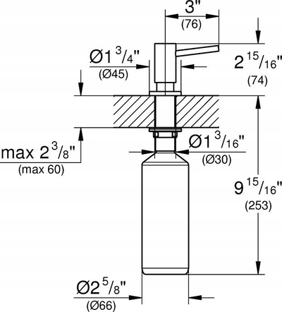 Dozator sapuni Grohe Cosmopolitan 40535, 0.4L, Cool Sunrise