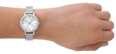 Orë për femra Emporio Armani Cleo AR11584, e argjendtë