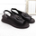 Женски сандали Filippo DS6069, кожа, со wedge потпетица, црни