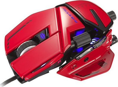 Гејминг глушец Mad Catz R.A.T. 8+ ADV, оптички, со кабел USB, црвен