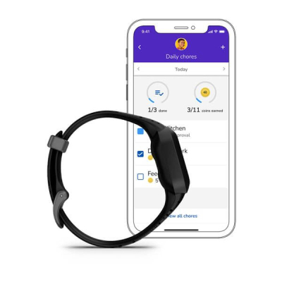 Ora e mençur për fëmijë Garmin Vivofit Jr 3, rezistente ndaj ujit, ekran me ngjyra, e zezë
