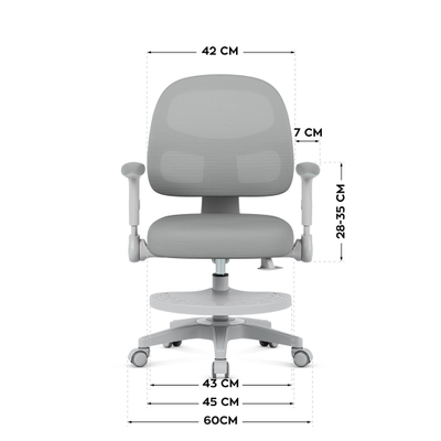 Karrige zyre MarkAdler Junior 5.0, karrige rrotulluese, gri