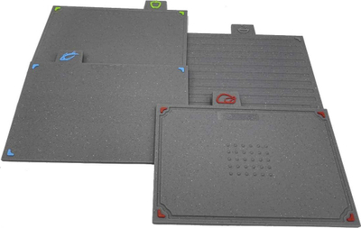 Set dërrasash për prerje Kamille KM-10073, 4 copë, plastike, gri