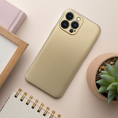 Maskë telefoni Metallic Case për iPhone 13, TPU, me përfundim sateni, ngjyrë ari