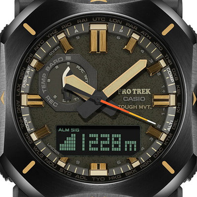Orë për meshkuj Casio Protrek Tough Solar Radio Controlled, e gjelbër