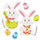 Dekor Pashkësh LearnHow Easter Decoration Bunnies, set 8 copë, shumëngjyrësh