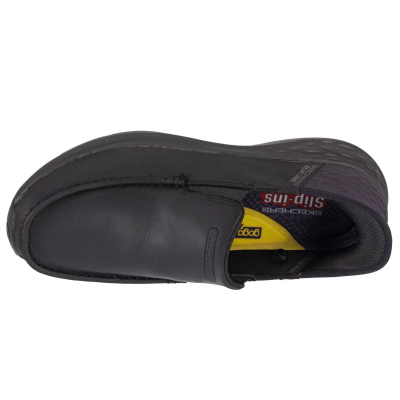 Këpucë burra Skechers Slip-Ins Parson Oswin 204866, lëkurë natyrale, të zeza