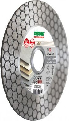 Disk diamant prerës Edge Dry 125mm, prerje dhe bluarje, për pllaka dhe gur, për 45°
