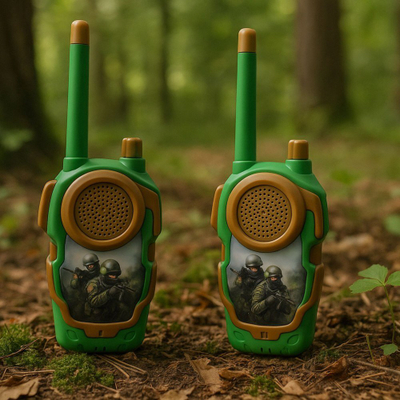 Set walkie talkie radio për muhabet në distanca të shkurtra, i zi