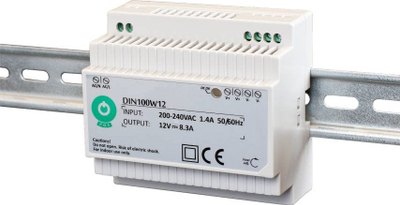 Furnizim energjie LED POS Power DIN100W12, 12V DC, 100W, gri