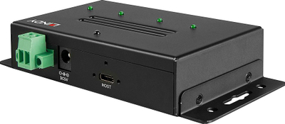 Hub USB Lindy 4 porta, USB 3.2 Gen 2, Type C, metalik i zi