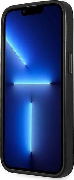 Kapak telefoni Guess Saffiano Triangle Logo për iPhone 14 Pro 6.1", hardcase, argjend