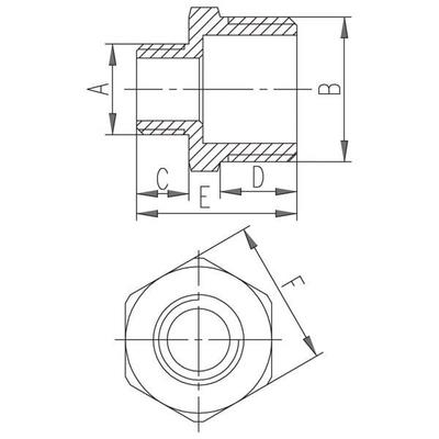 Nipël reduktues bronzi Ferro, 1/2", 1/4", ngjyrë bronzi