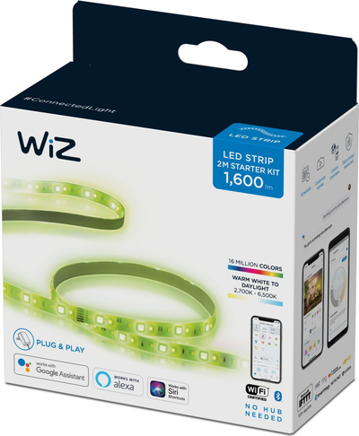 Shirit LED inteligjent WiZ 2m, RGB, 20W, i bardhë