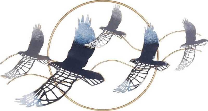 Dekor muri Beliani TELLURIUM Bird, metal, 50 x 92 cm, ngjyrë ari