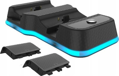 Станција за полнење JYS JYS-X129 за Иксбокс Уан Сериес Икс, 2 батерии 600mAh, УСБ Тип-Ц, црна