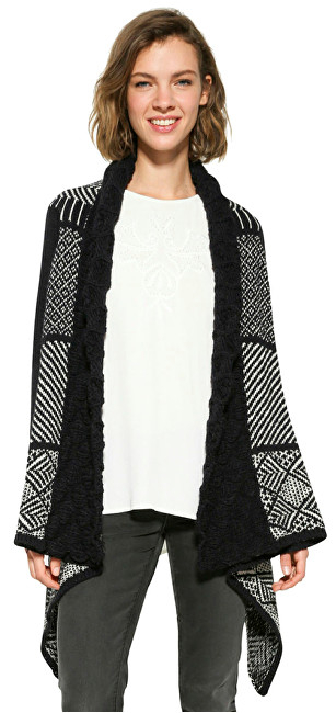 Triko Desigual 17WWJFG7 5001, e zezë/e bardhë , woman