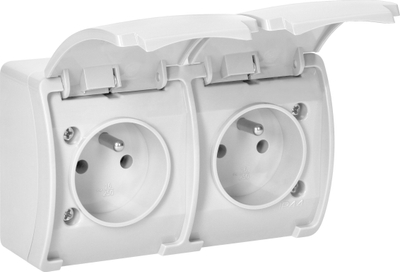 Prizë dyshe sipërfaqësore hermetike ORNO OR-OE-7106/W, IP44, e bardhë
