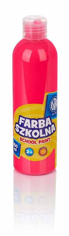 Bojë tempera për shkollë Astra School Paint, 250ml, fluorescente, rozë
