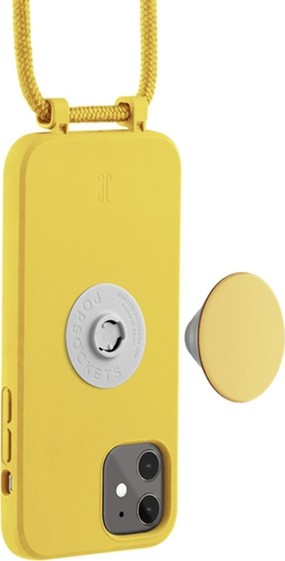 Mbrojtëse telefoni Just Elegance Rabbit's Paw për iPhone 11, me PopSocket, me litar, e verdhë
