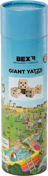 Lojë tavoline Bex Giant Yatzy Family, zarë të mëdhenj druri, set familjar, ngjyrë druri