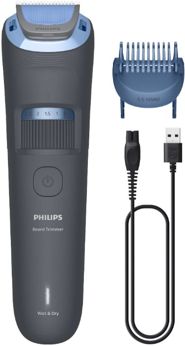 Trimer flokësh dhe mjekre Philips BT3617/15, pa tela, i papërshkueshëm nga uji, gri