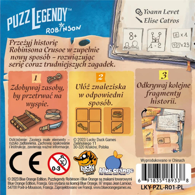 Lojë tavoline Lucky Duck Games PuzzLegend Robinson, puzzle me mend, për 1‑2 lojtarë, shumëngjyrëshe