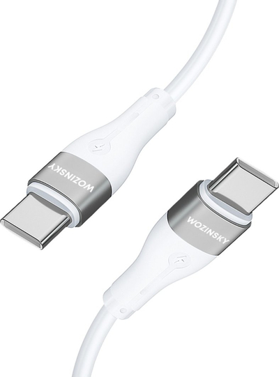 Kabllo USB Wozinsky WSTCC2, USB-C në USB-C, 2 m, 65W, e bardhë