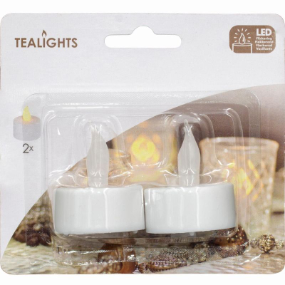 Set qirinjësh LED Affek Design Tealight, 2 copë, 4x5cm, të bardhë