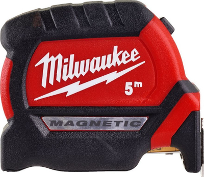 Metër matës Milwaukee 4932464599, 5m, shirit 27mm, i kuq e zi