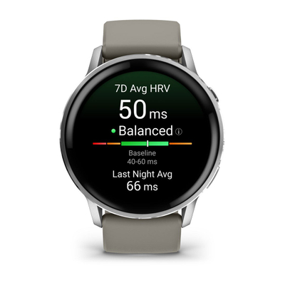 Ora inteligjente Garmin Venu 4, 45mm, GPS, argjend me rrip gri