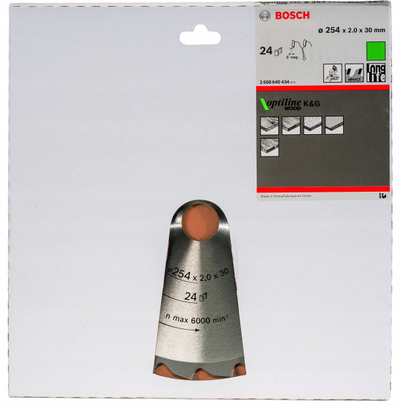 Teh sharrë rrethore Bosch Pro Wood Cutting, 254mm, 24 dhëmbë, diametër boshti 30mm