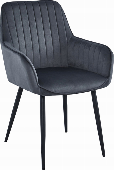 Set karrigesh SOLDEN Velvet, 2 copë, kadife gri e errët, këmbë të zeza