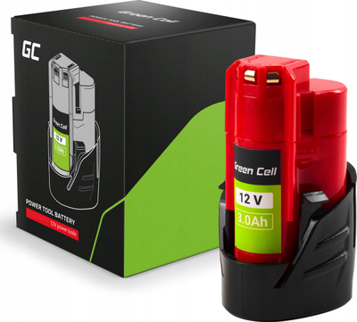 Bateri për vegla Green Cell B3 GC-PTML12V3, 12V, 3Ah, e zezë