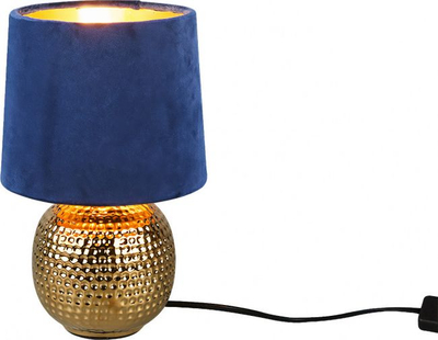 Lampë tavoline Netlighting Sophia, 26cm, bazë qeramike, ari blu