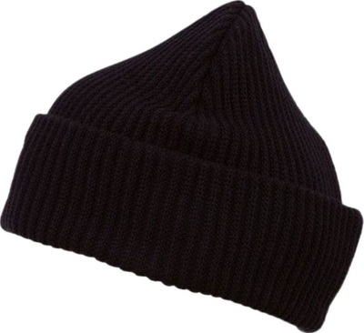 Kapelë dimri Kappa beanie, thurje e trashë, me logo, e zezë