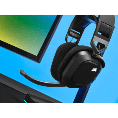 Kufje gaming Corsair HS80 Wireless, 7.1 Dolby Atmos, RGB, të zeza